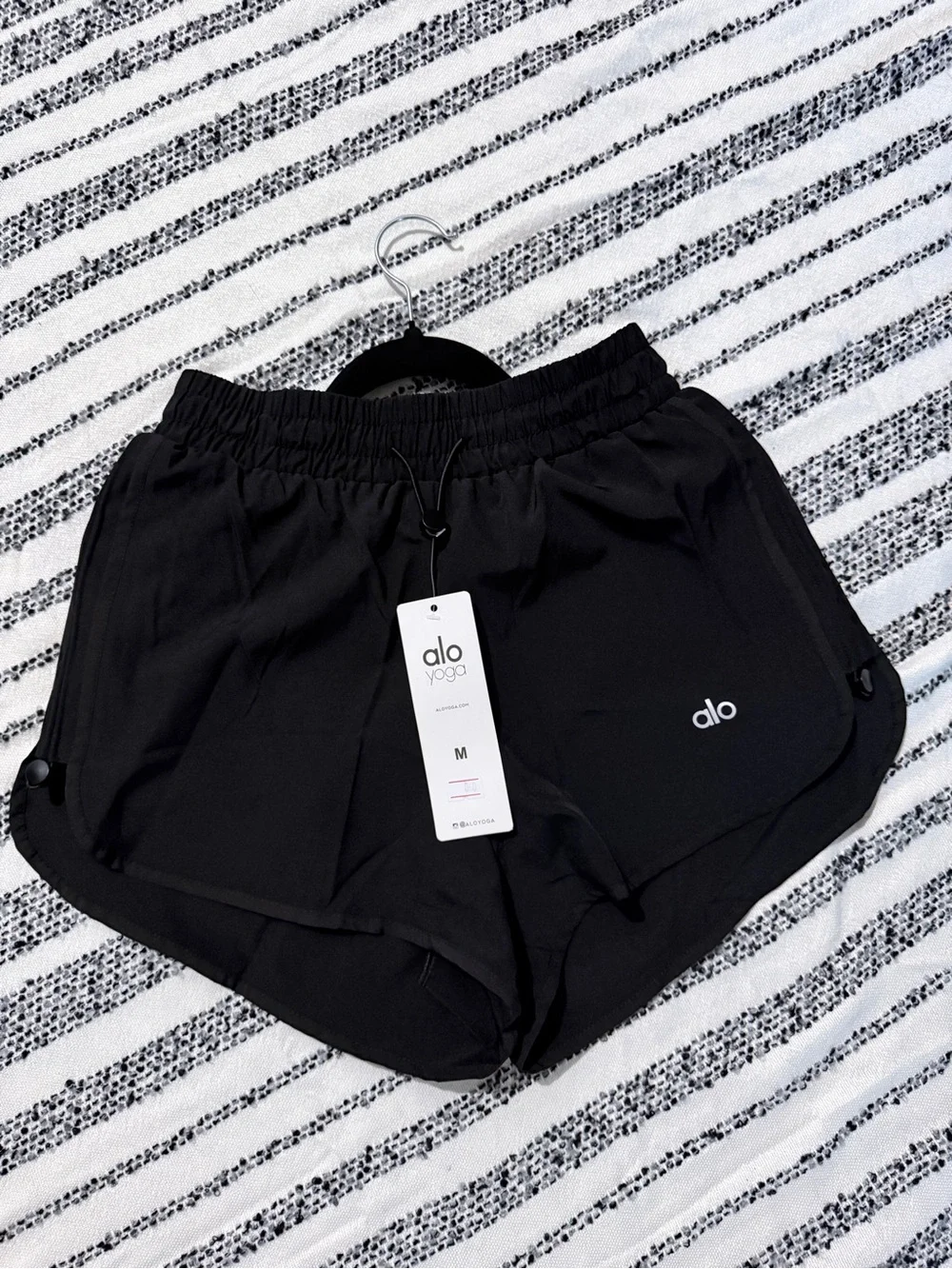 ALO Yoga Black Women's Athletic Shorts with Logo